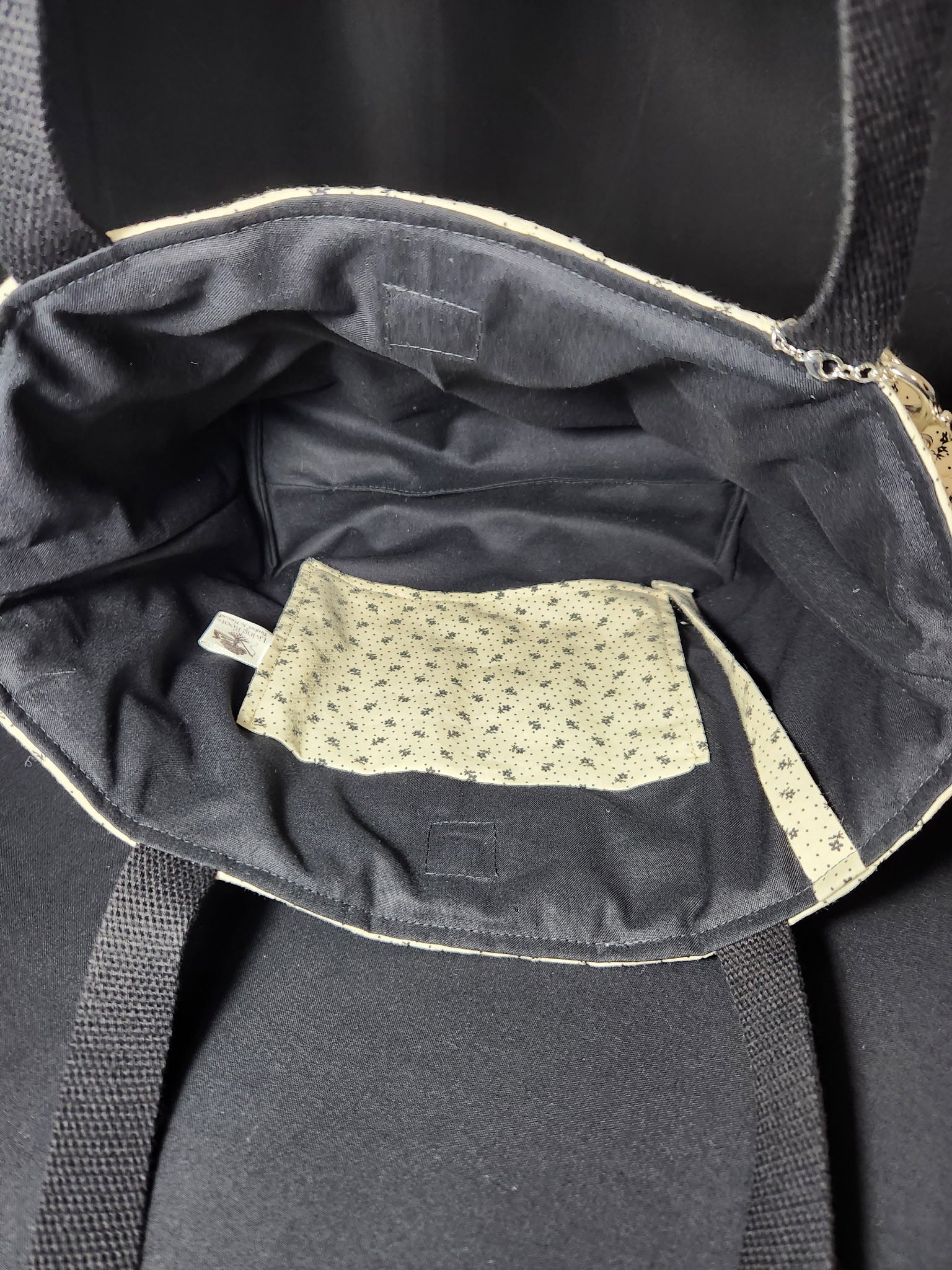 Cream Vintage Floral Quilted Tote