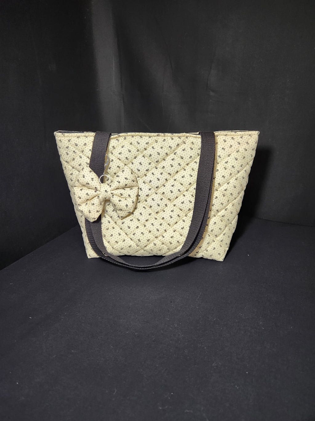 Cream Vintage Floral Quilted Tote