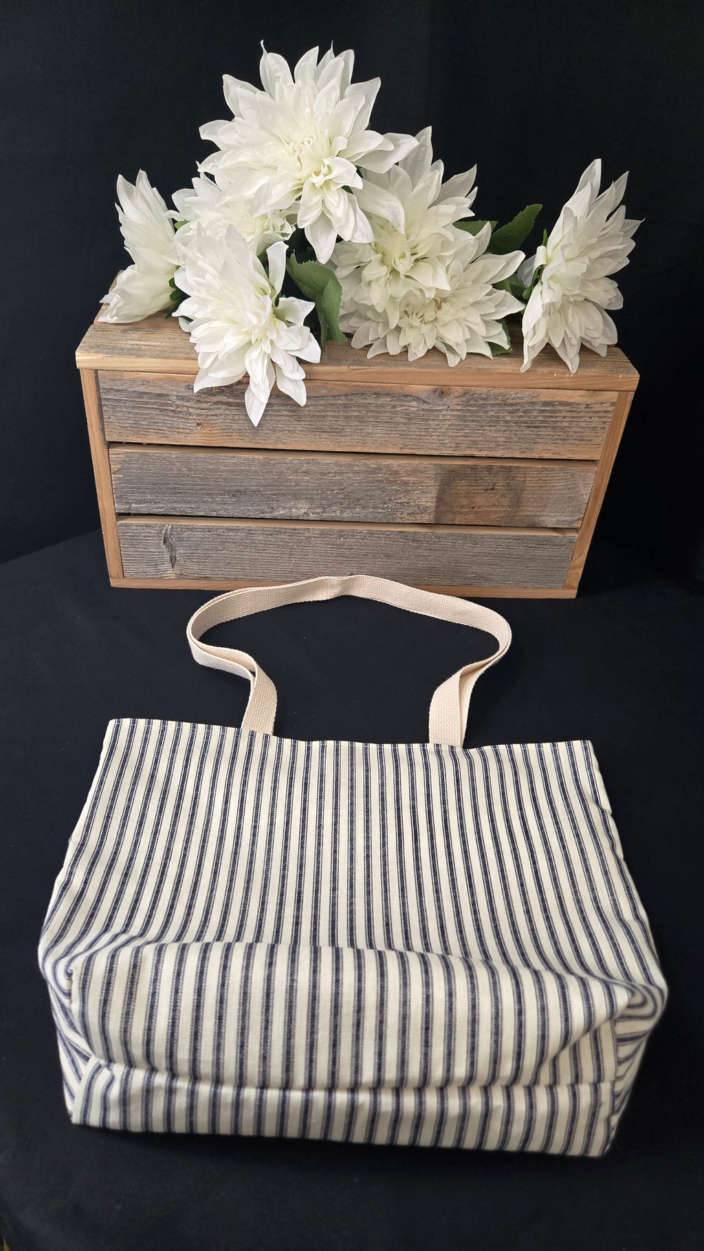 Navy Striped Tote