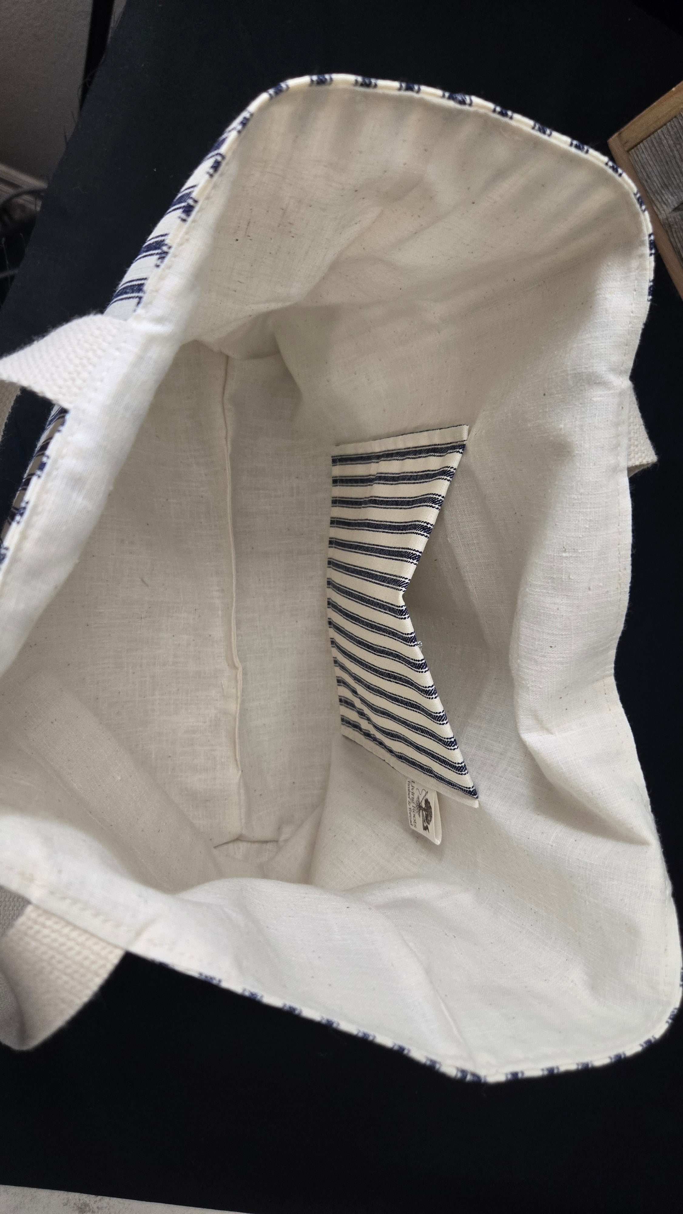 Navy Striped Tote