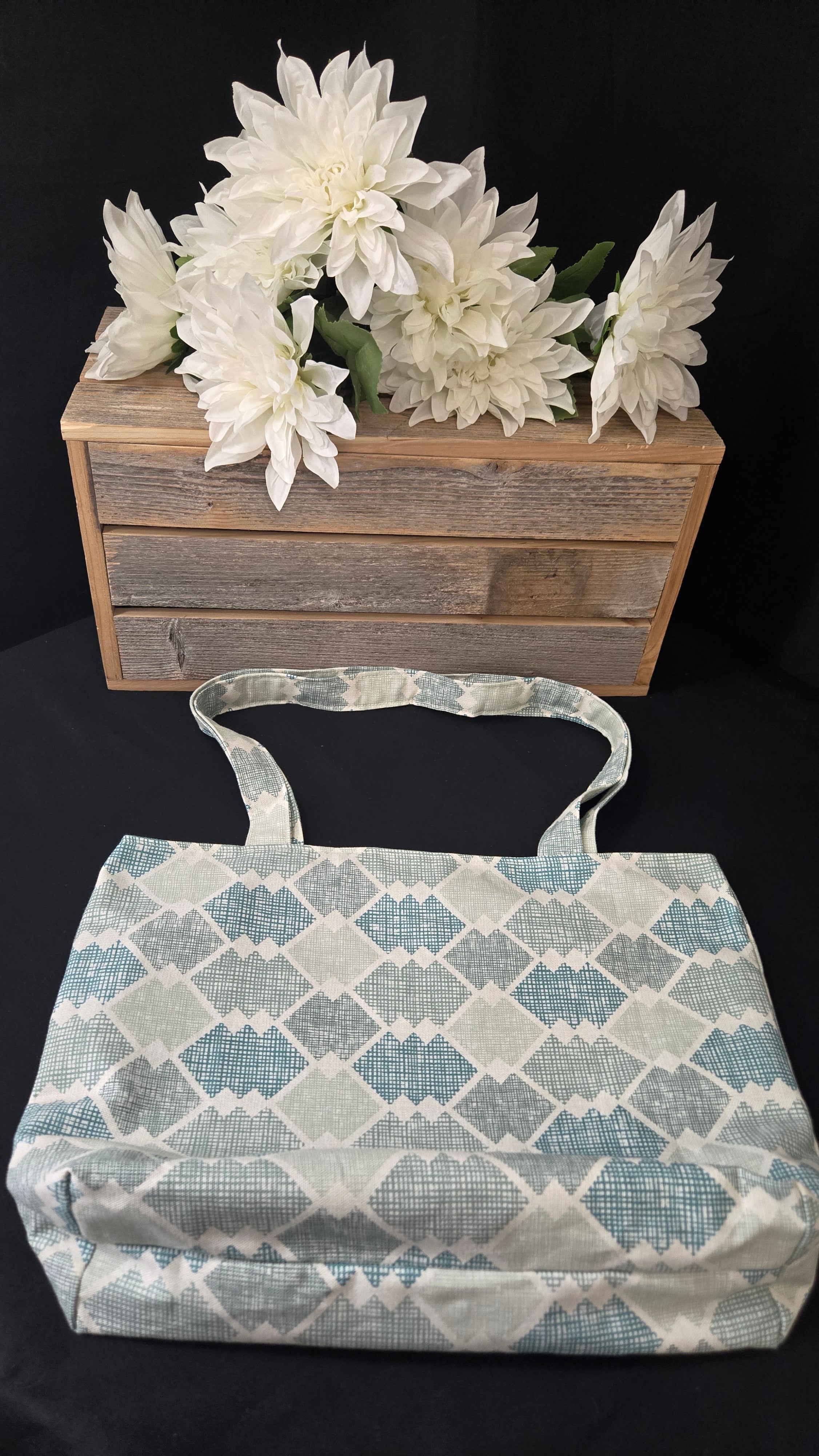 Blue Geometric Market Tote