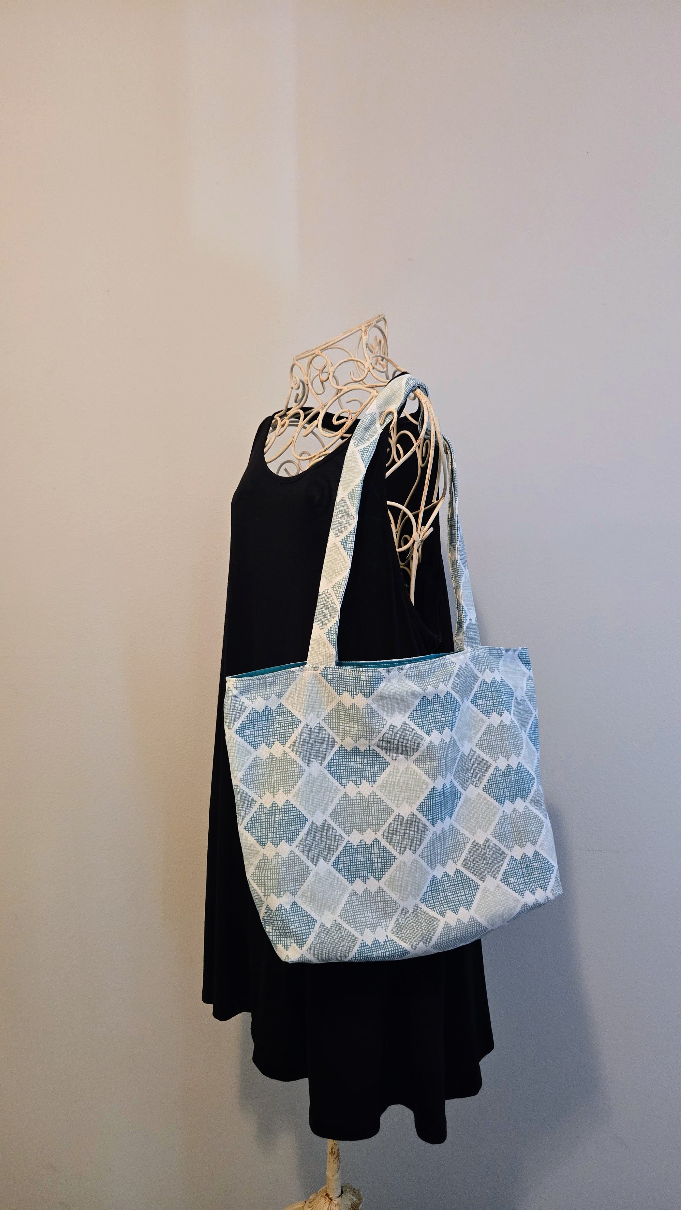 Blue Geometric Market Tote