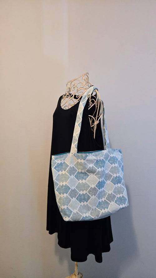 Blue Geometric Market Tote