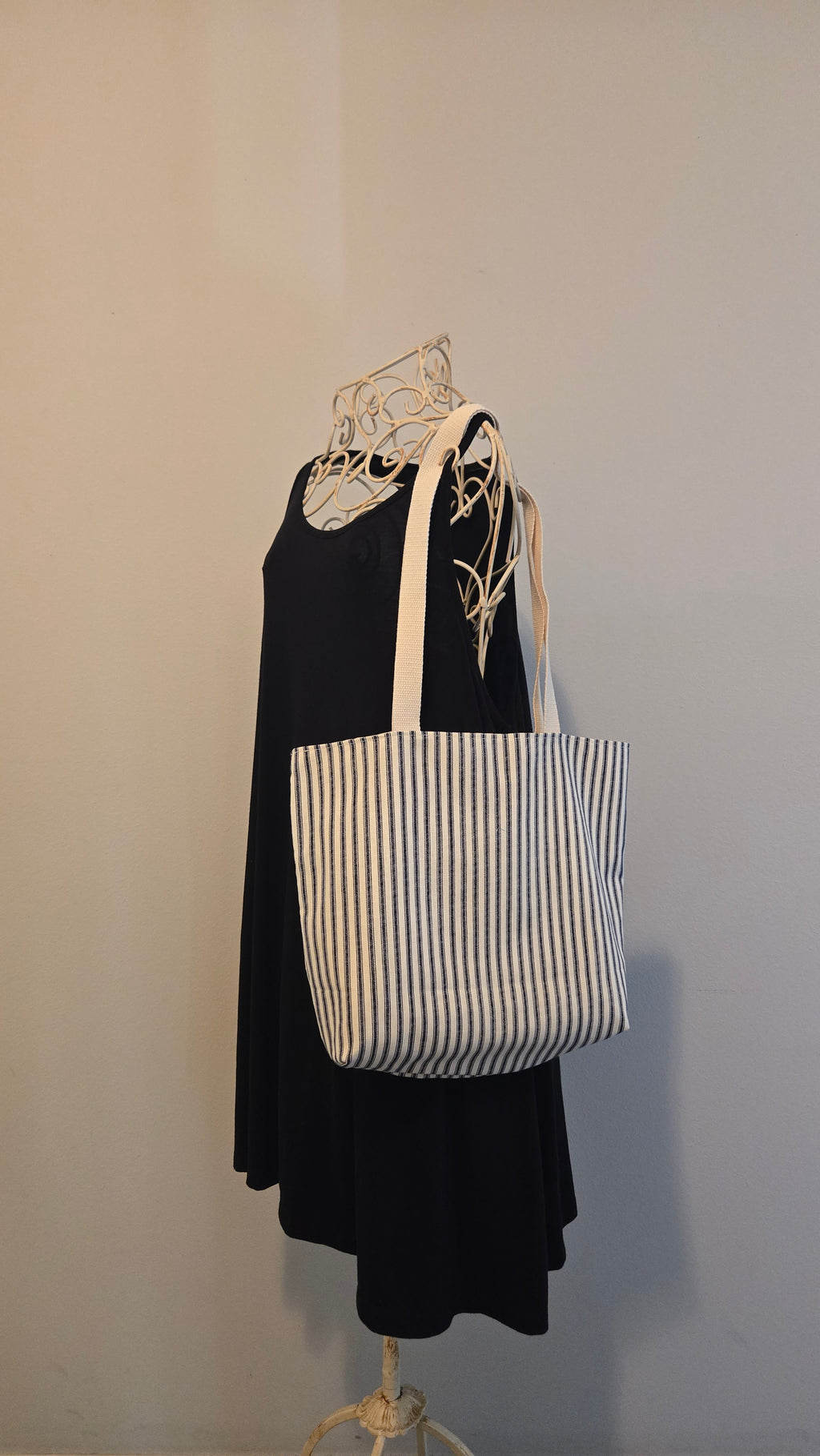 Navy Striped Tote