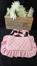 Pink Gingham Quilted Ruffle Crossbody Bag