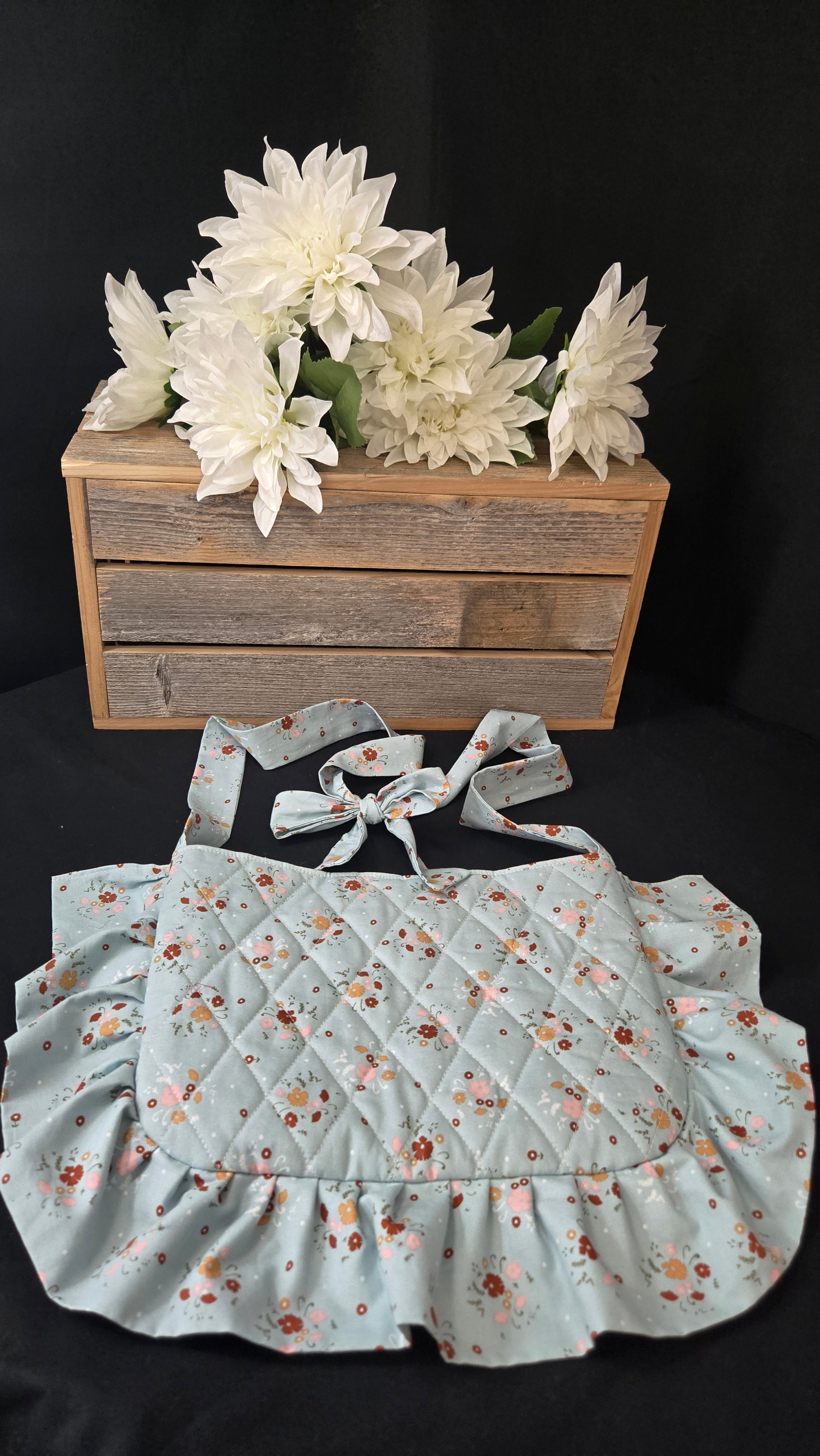 Blue Dream Quilted Ruffle Crossbody Bag