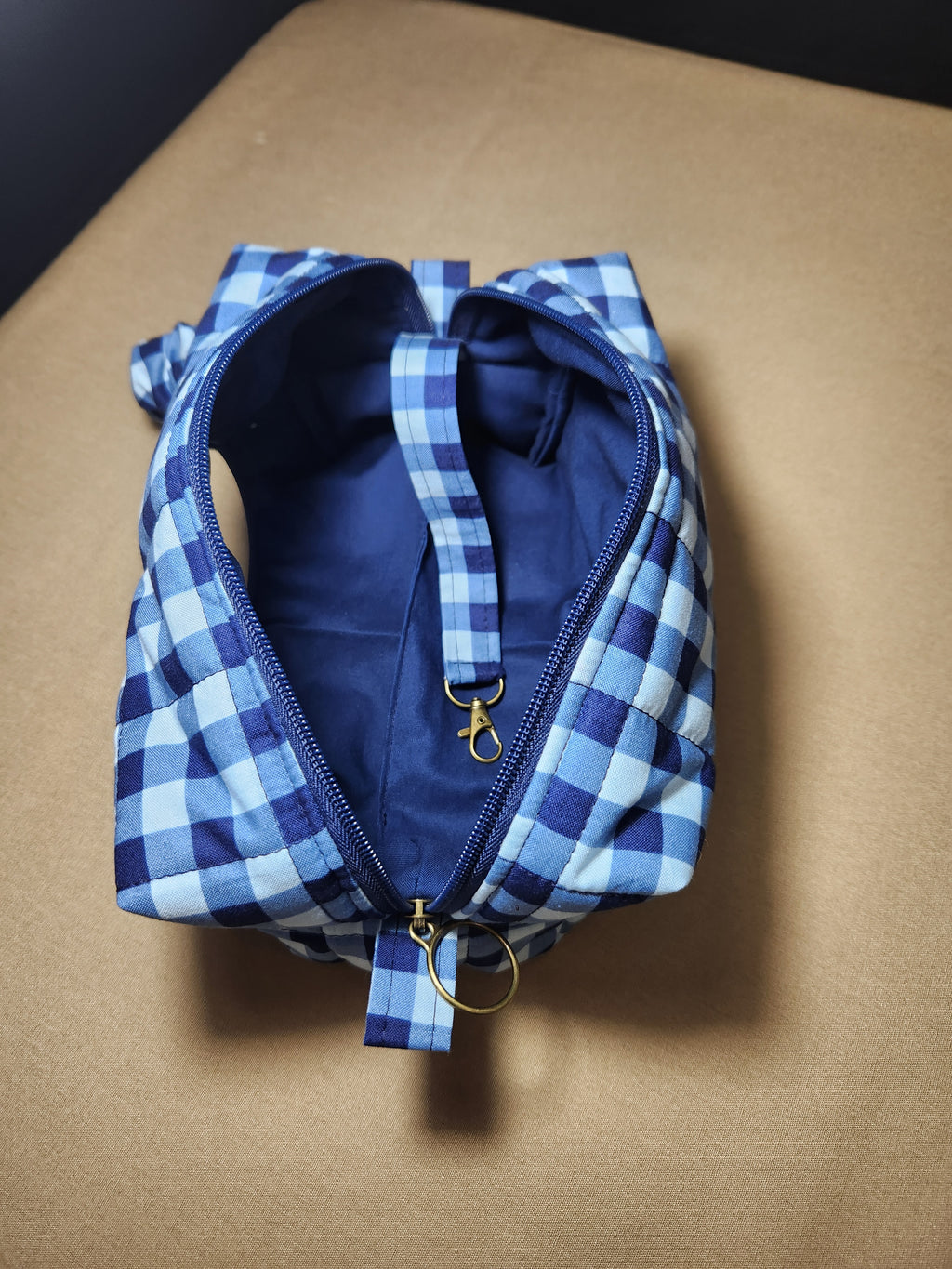 Blue Gingham Diaper Bag