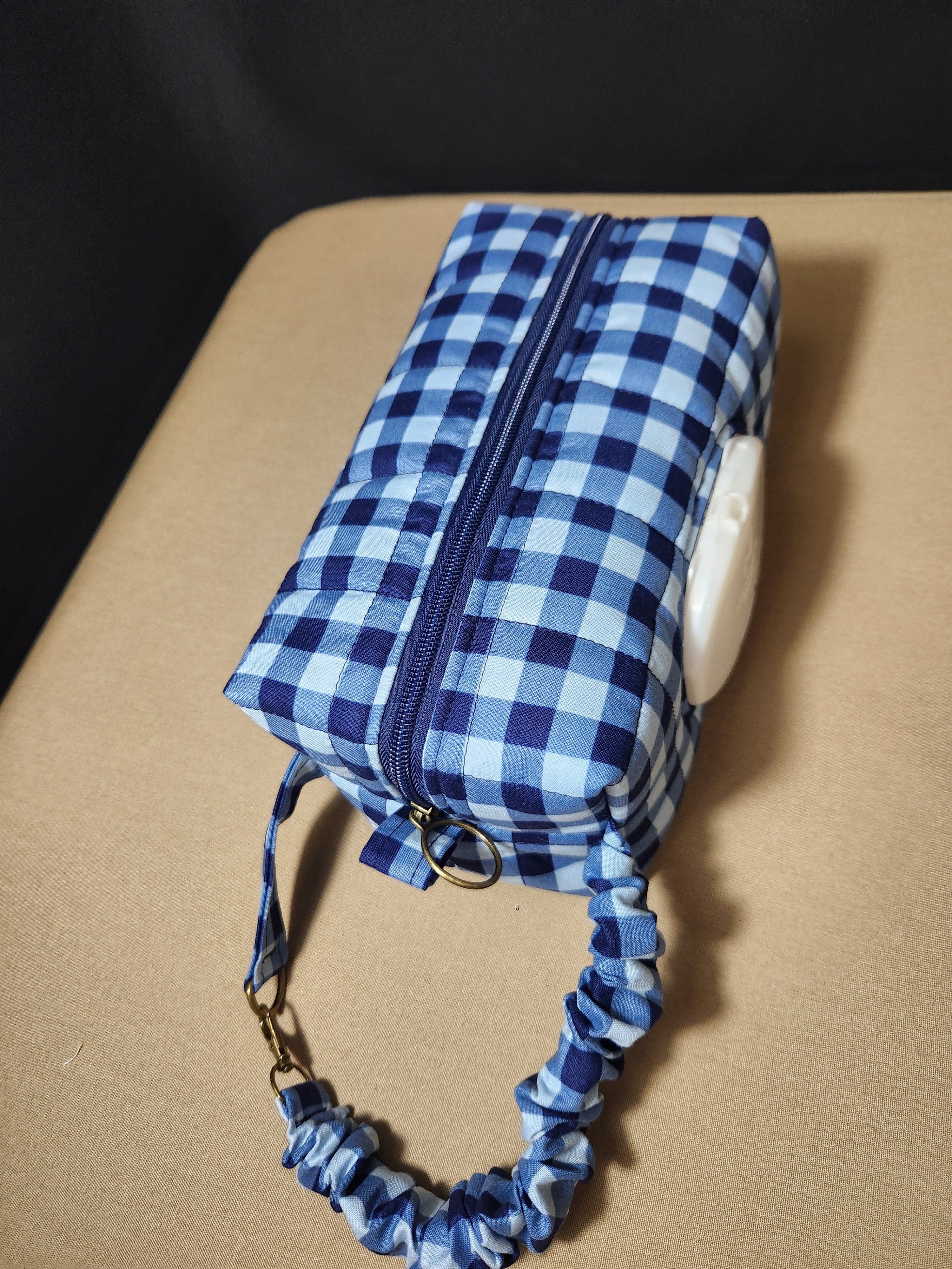 Blue Gingham Diaper Bag