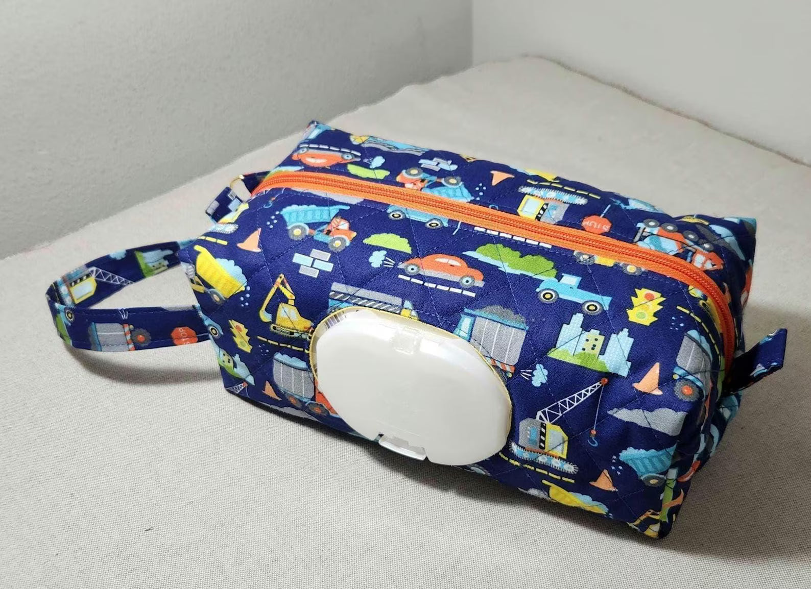 Construction Print Diaper & Wipes Pouch