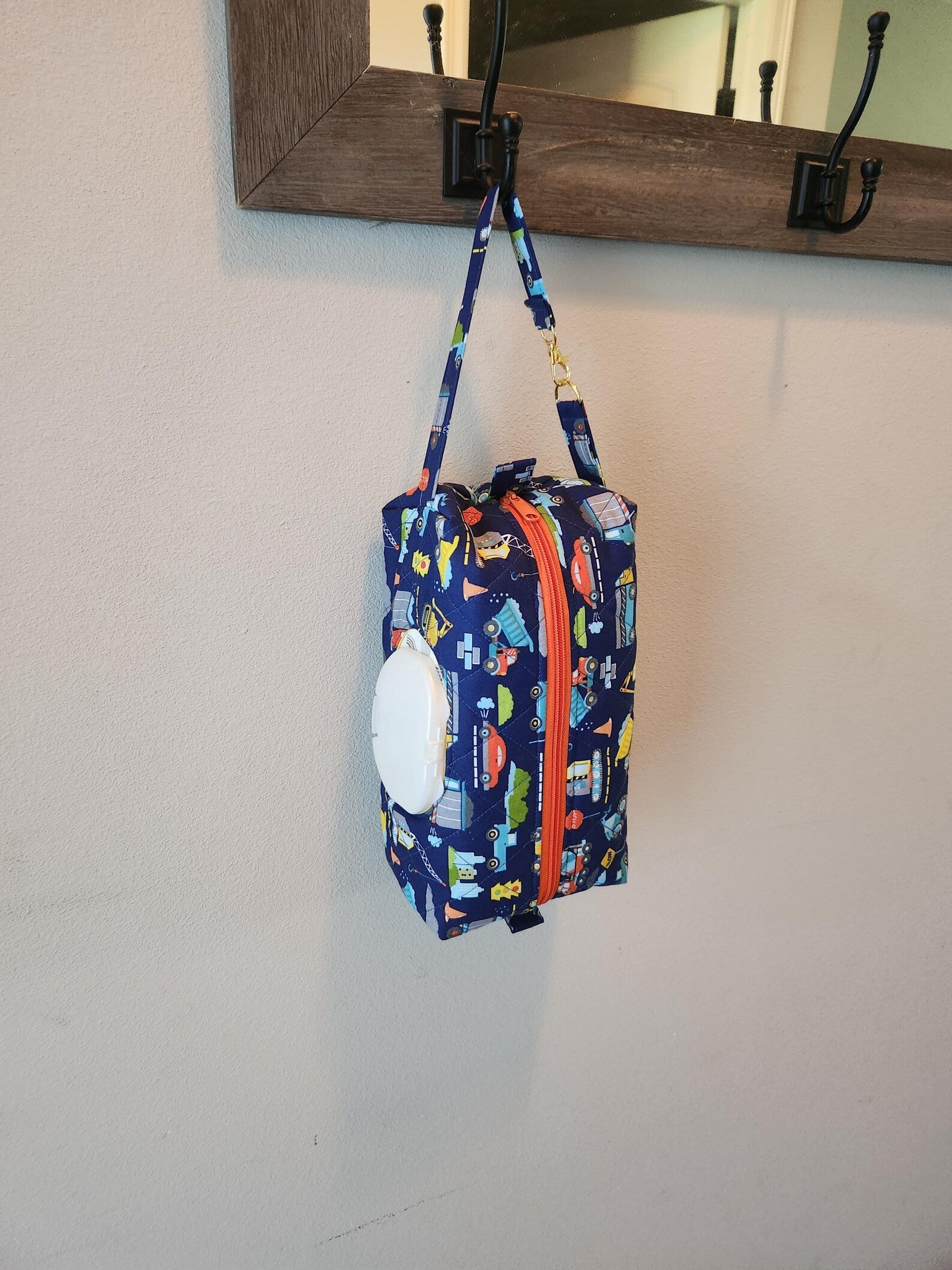 Construction Print Diaper & Wipes Pouch