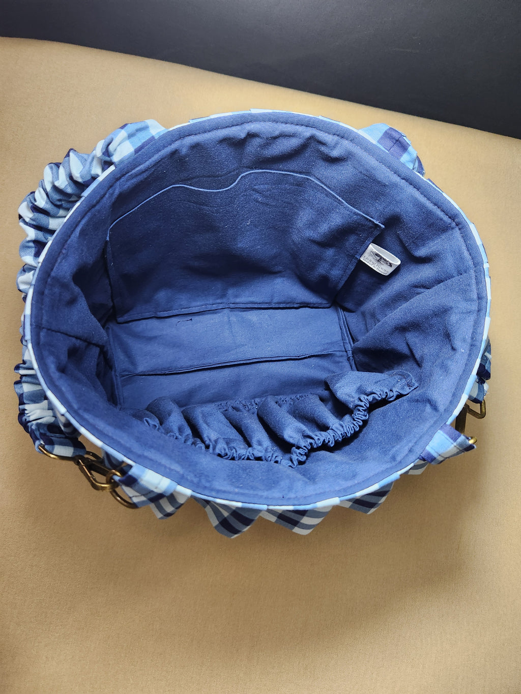 Blue Gingham Stroller Caddy