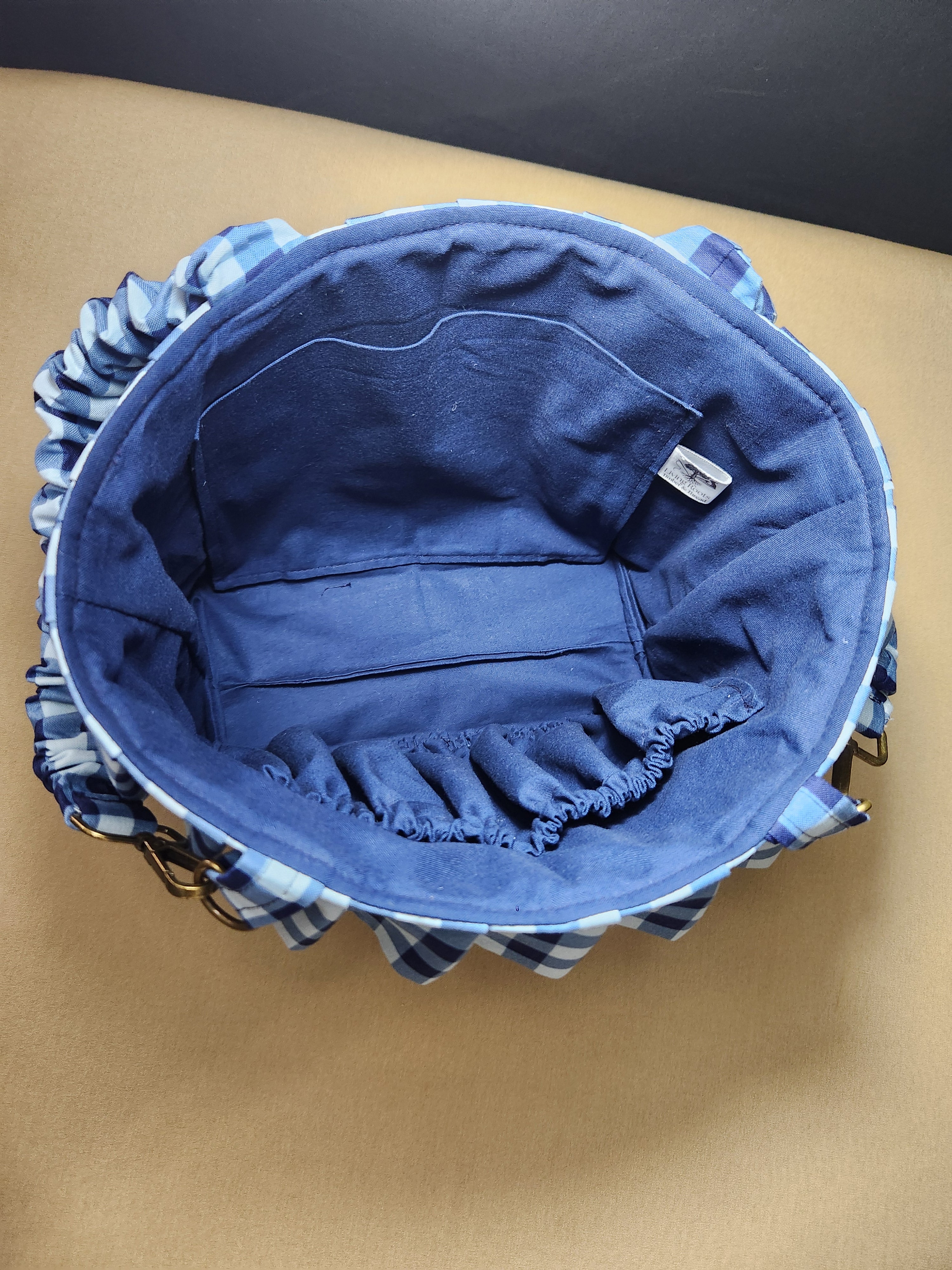 Blue Gingham Stroller Caddy