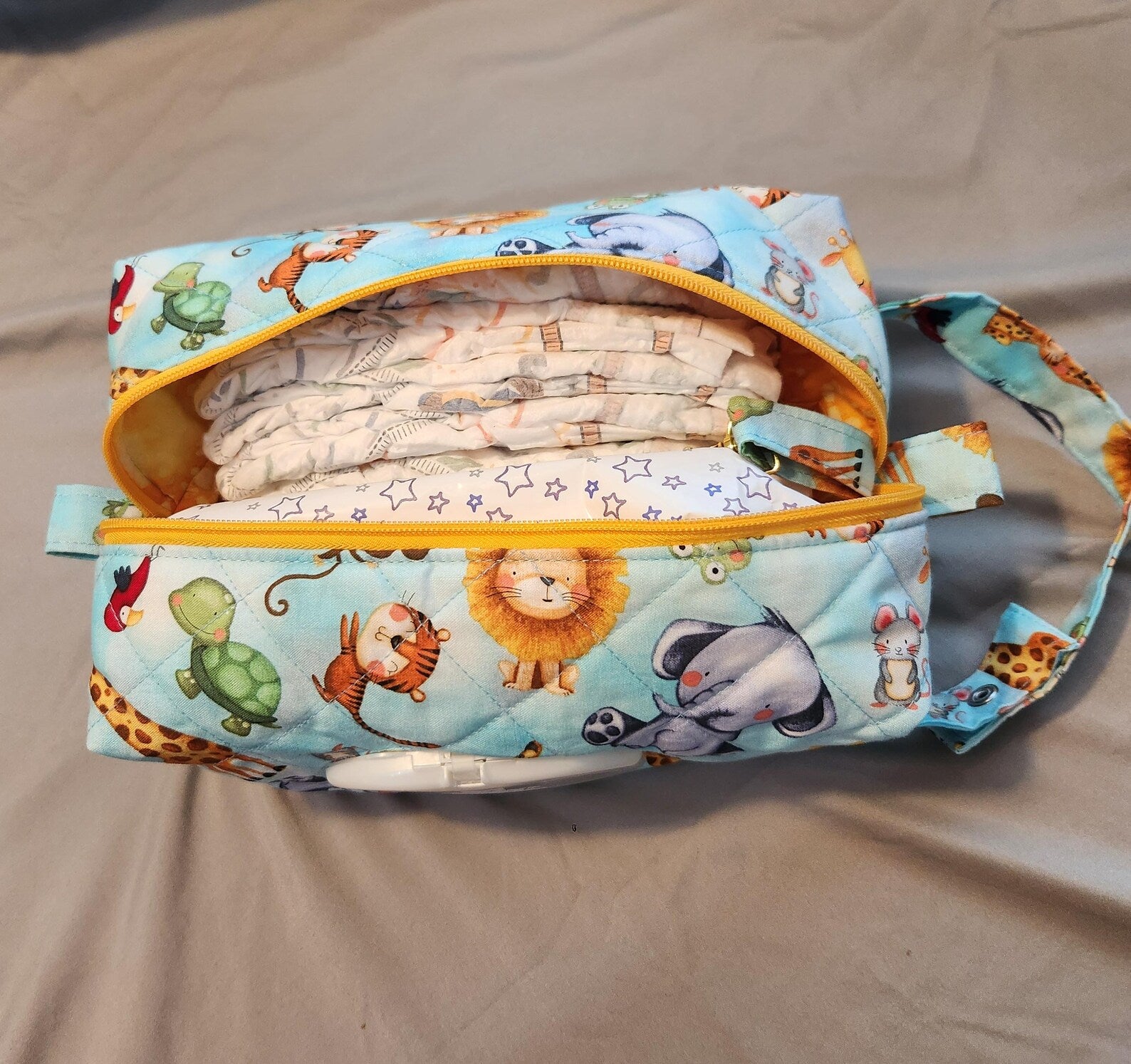 Animal Print Diaper & Wipes Pouch