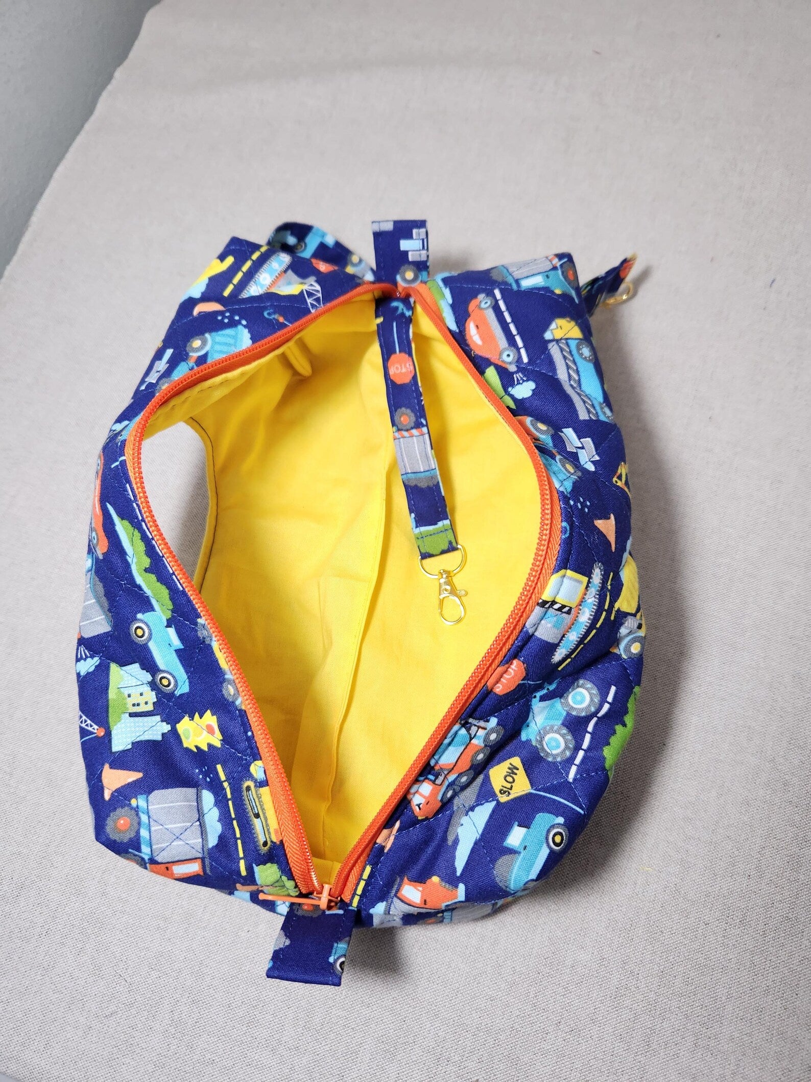 Construction Print Diaper & Wipes Pouch
