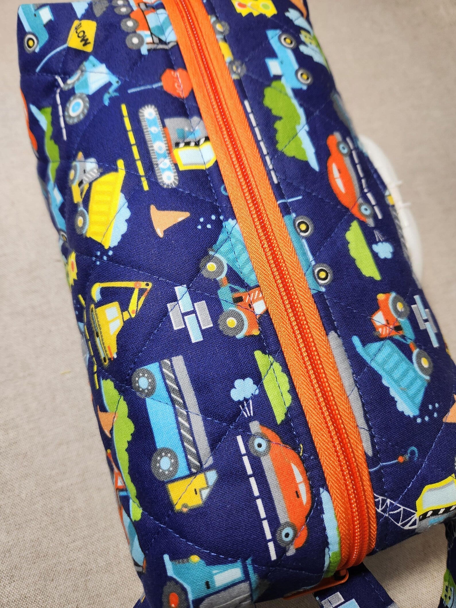 Construction Print Diaper & Wipes Pouch