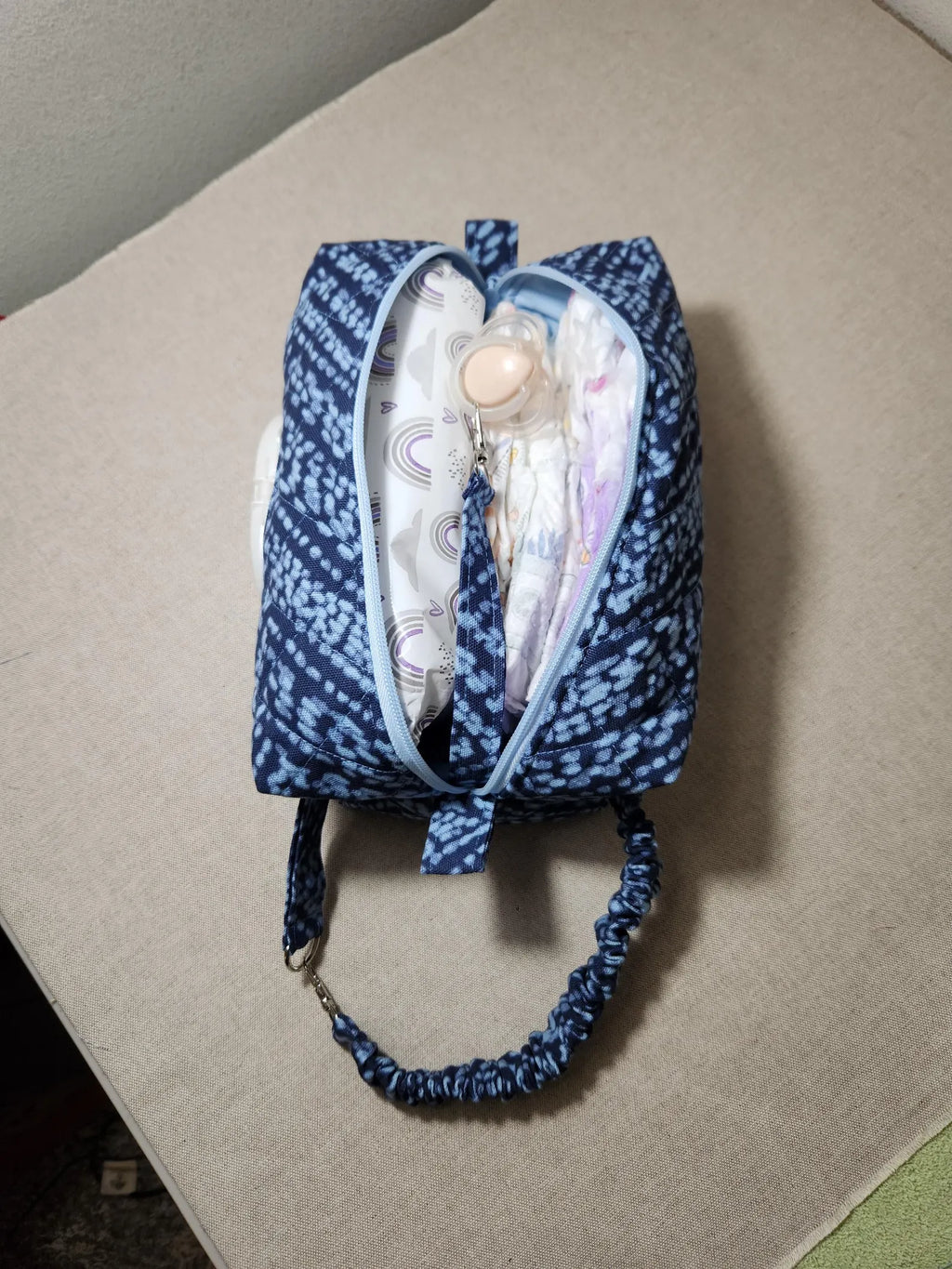 Quilted Geometric Diaper & Wipes Pouch