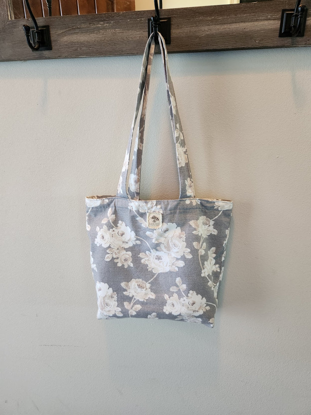 Grey Floral Tote