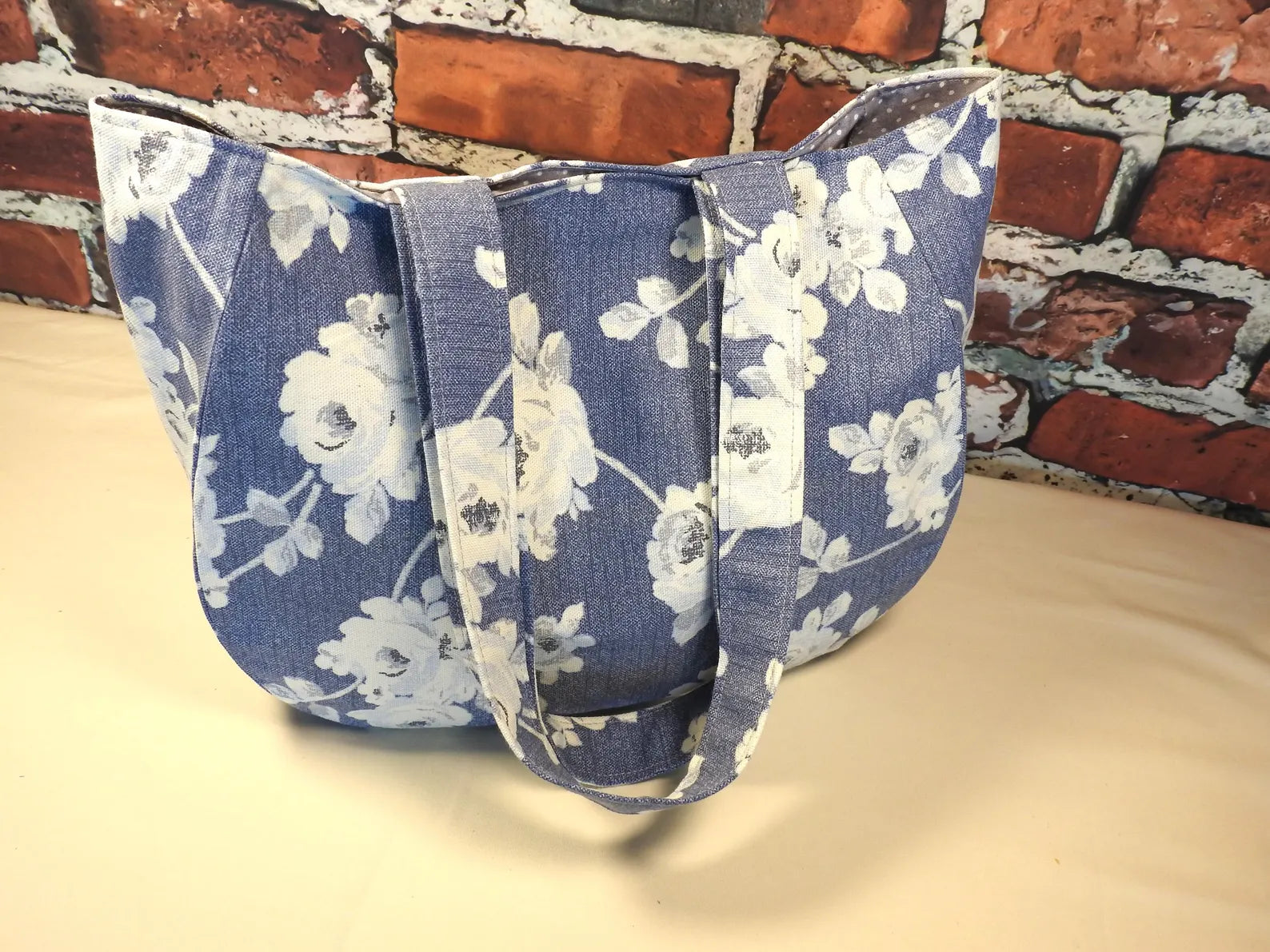 Floral Denim Shoulder Bag