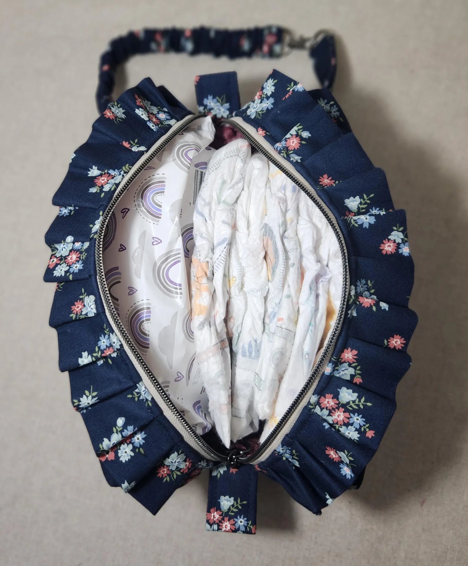 Floral Diaper & Wipes Pouch