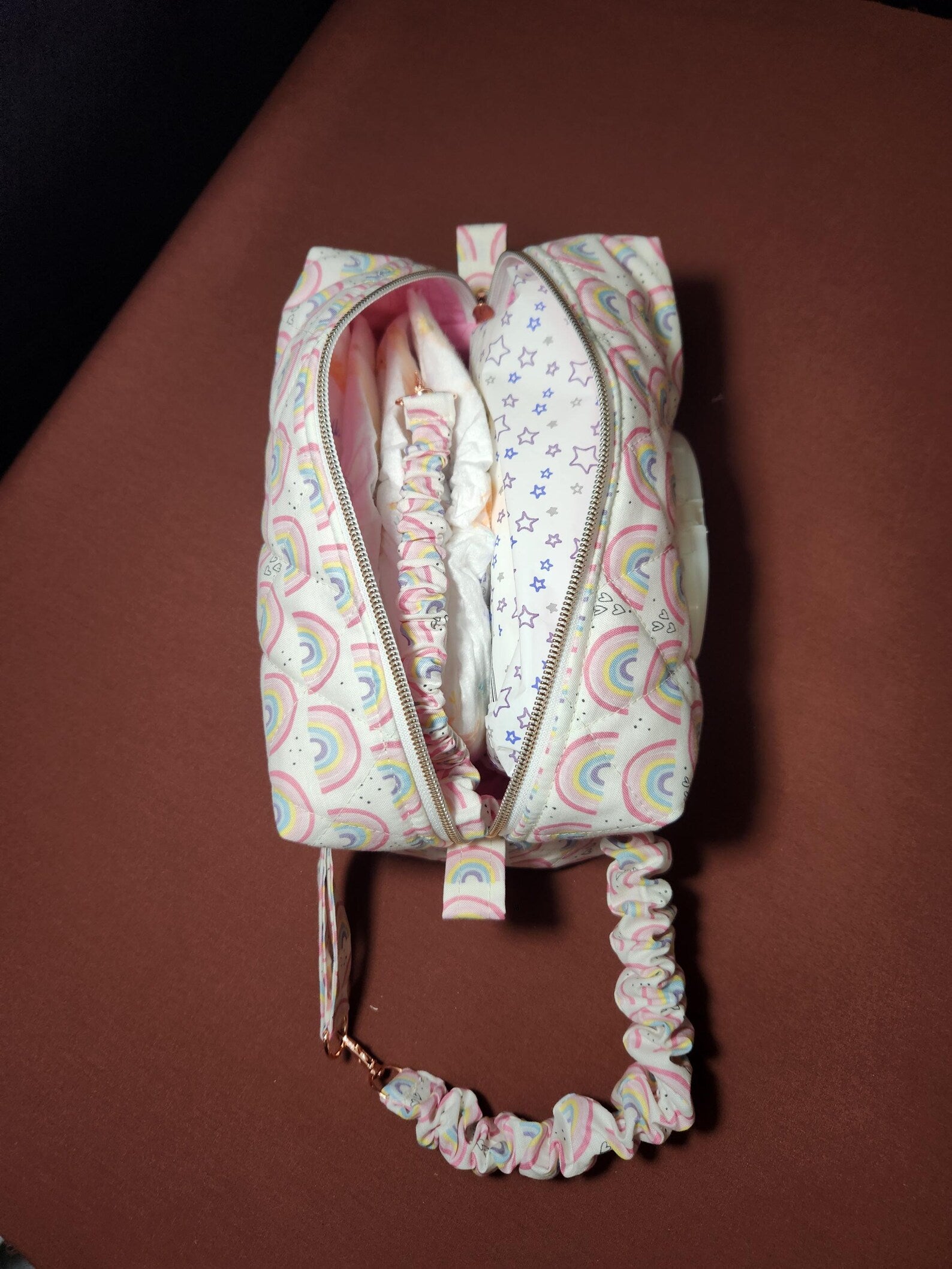 Rainbow Heart Diaper & Wipes Pouch